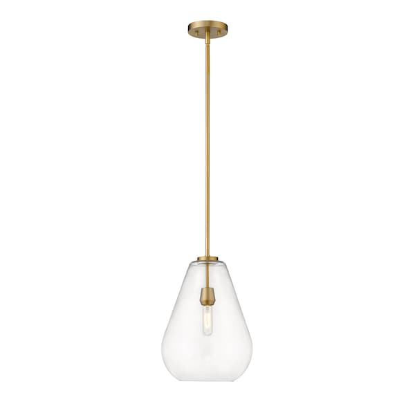 Ayra 1 Light Pendant, Olde Brass & Clear